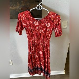 Girls’ Dress Red Paisley